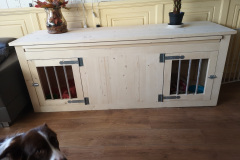 Houten-honden-bench-2-deurs